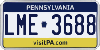 PA license plate LME3688