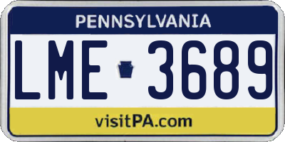 PA license plate LME3689