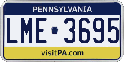 PA license plate LME3695