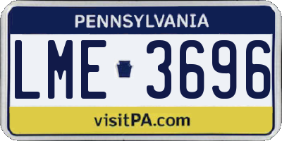 PA license plate LME3696