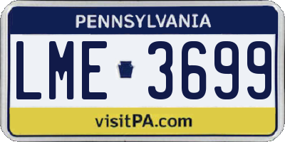 PA license plate LME3699