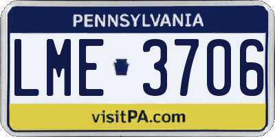 PA license plate LME3706