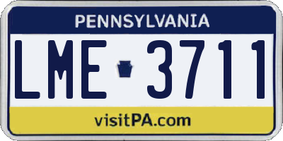 PA license plate LME3711