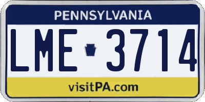 PA license plate LME3714