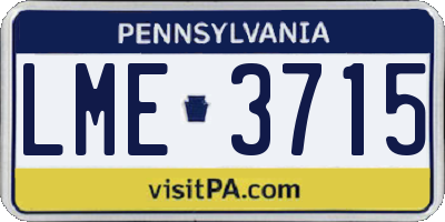 PA license plate LME3715