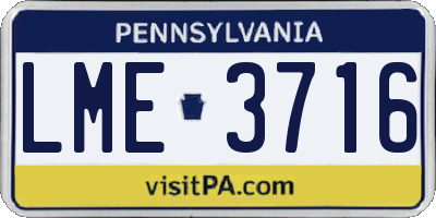 PA license plate LME3716