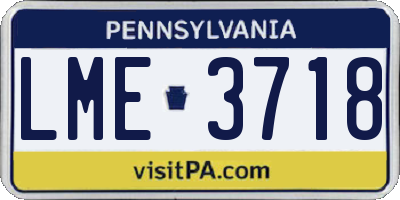 PA license plate LME3718
