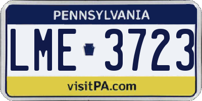 PA license plate LME3723