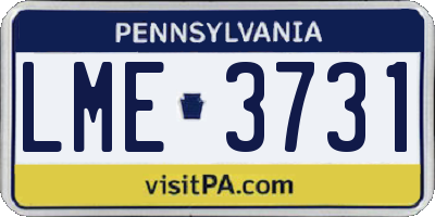 PA license plate LME3731