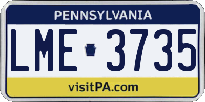 PA license plate LME3735