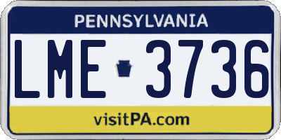 PA license plate LME3736