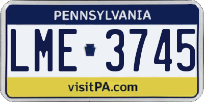 PA license plate LME3745