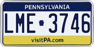 PA license plate LME3746