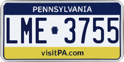 PA license plate LME3755