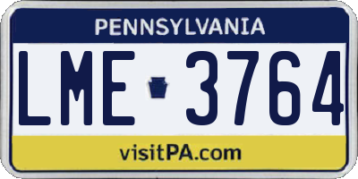 PA license plate LME3764