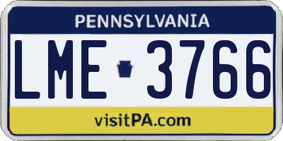 PA license plate LME3766