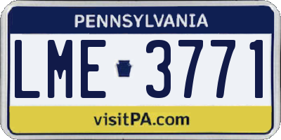 PA license plate LME3771