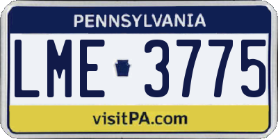 PA license plate LME3775