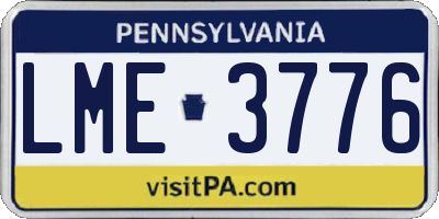 PA license plate LME3776