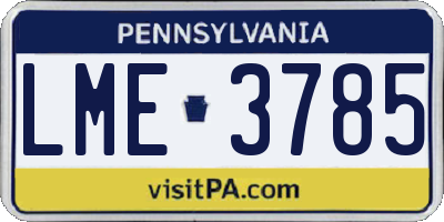 PA license plate LME3785