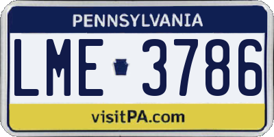 PA license plate LME3786