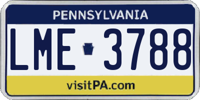 PA license plate LME3788