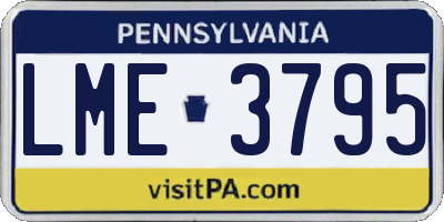 PA license plate LME3795