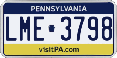 PA license plate LME3798