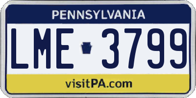 PA license plate LME3799