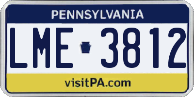 PA license plate LME3812