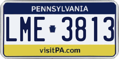 PA license plate LME3813