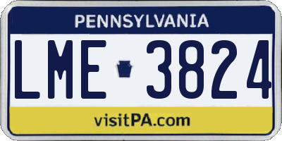 PA license plate LME3824