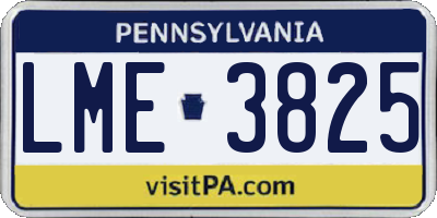 PA license plate LME3825