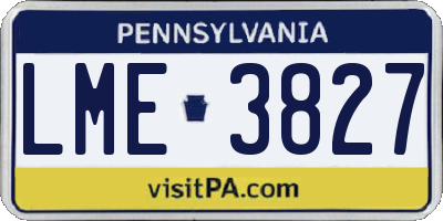 PA license plate LME3827
