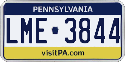PA license plate LME3844