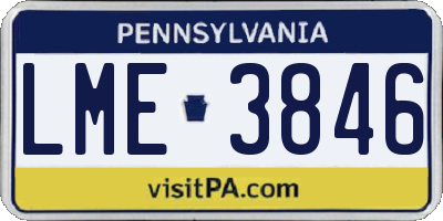 PA license plate LME3846