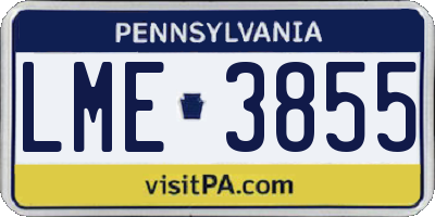 PA license plate LME3855