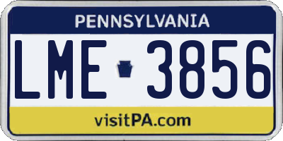 PA license plate LME3856