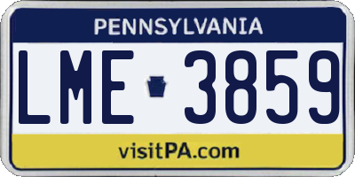 PA license plate LME3859