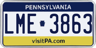 PA license plate LME3863
