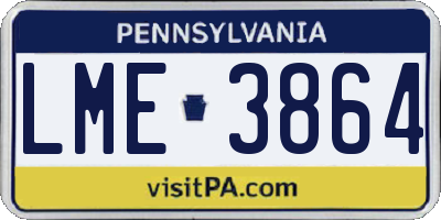 PA license plate LME3864