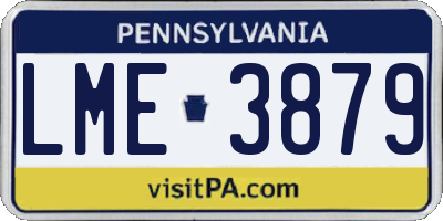 PA license plate LME3879