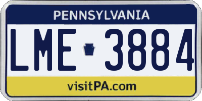 PA license plate LME3884