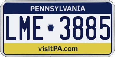 PA license plate LME3885