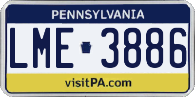 PA license plate LME3886