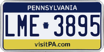 PA license plate LME3895