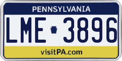 PA license plate LME3896