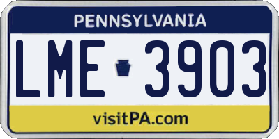 PA license plate LME3903