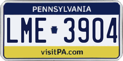 PA license plate LME3904