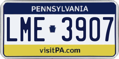 PA license plate LME3907